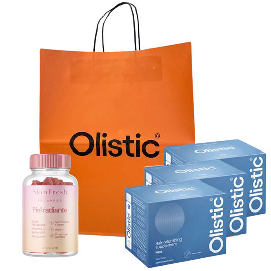Pack 3  Olistic Next+ Bolsa + Gummies Piel Radiante GRATIS.-Logiservice Farma
