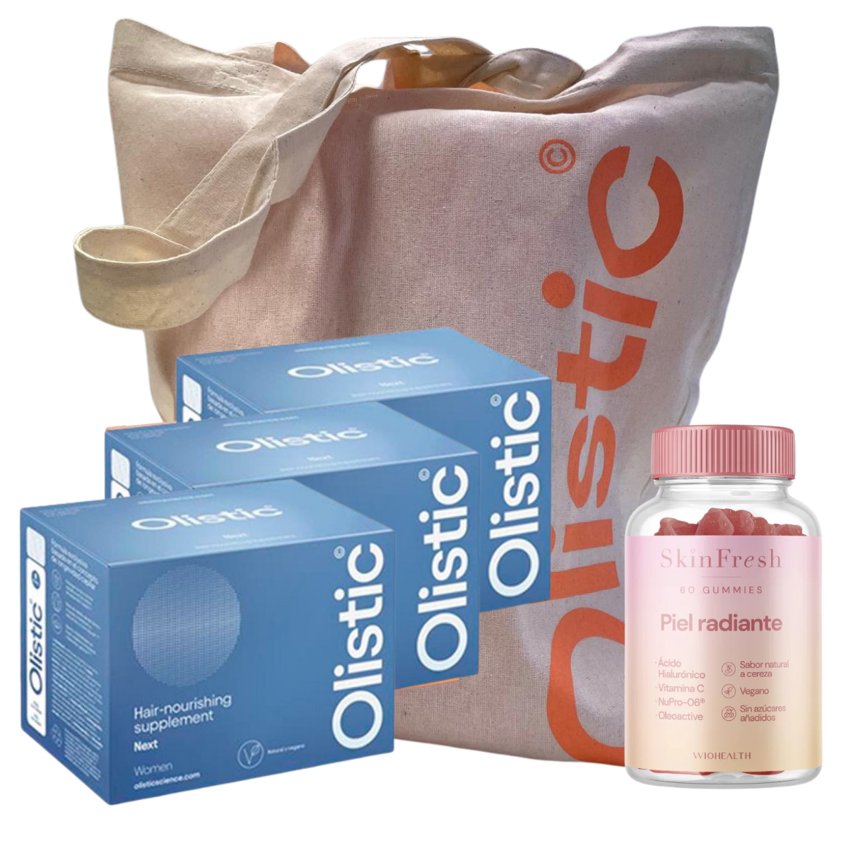 Pack 3 Olistic Next + TOTEBAG y Gummies Piel Radiante GRATIS – Logiservice Farma