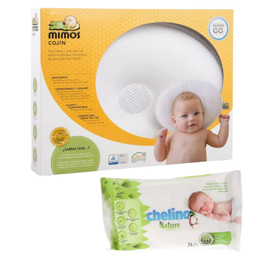 COJIN MIMO TALLA M + TOALLITAS GRATIS  - PREVENCION DE LA PLAGIOCEFALIA EN BEBES