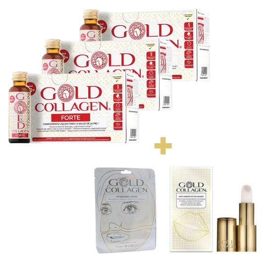 Pack 3 Gold Collagen Forte +Lip Labial + Mascarilla GRATIS– Logiservice Farma