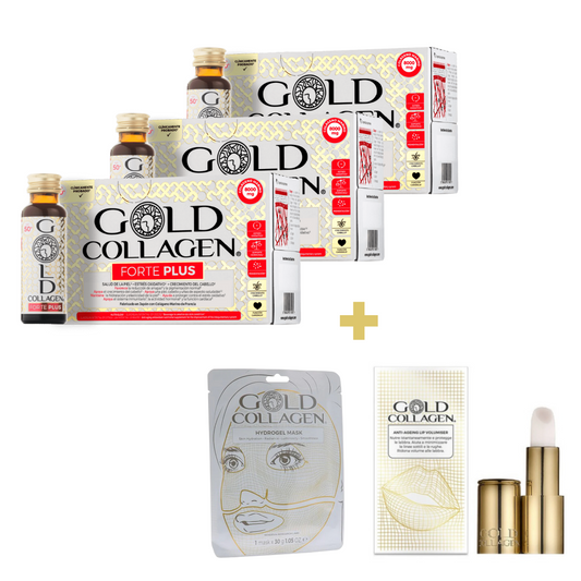 Pack 3 Gold Collagen Forte Plus + Lip Labial + Mascarilla GRATIS– Logiservice Farma