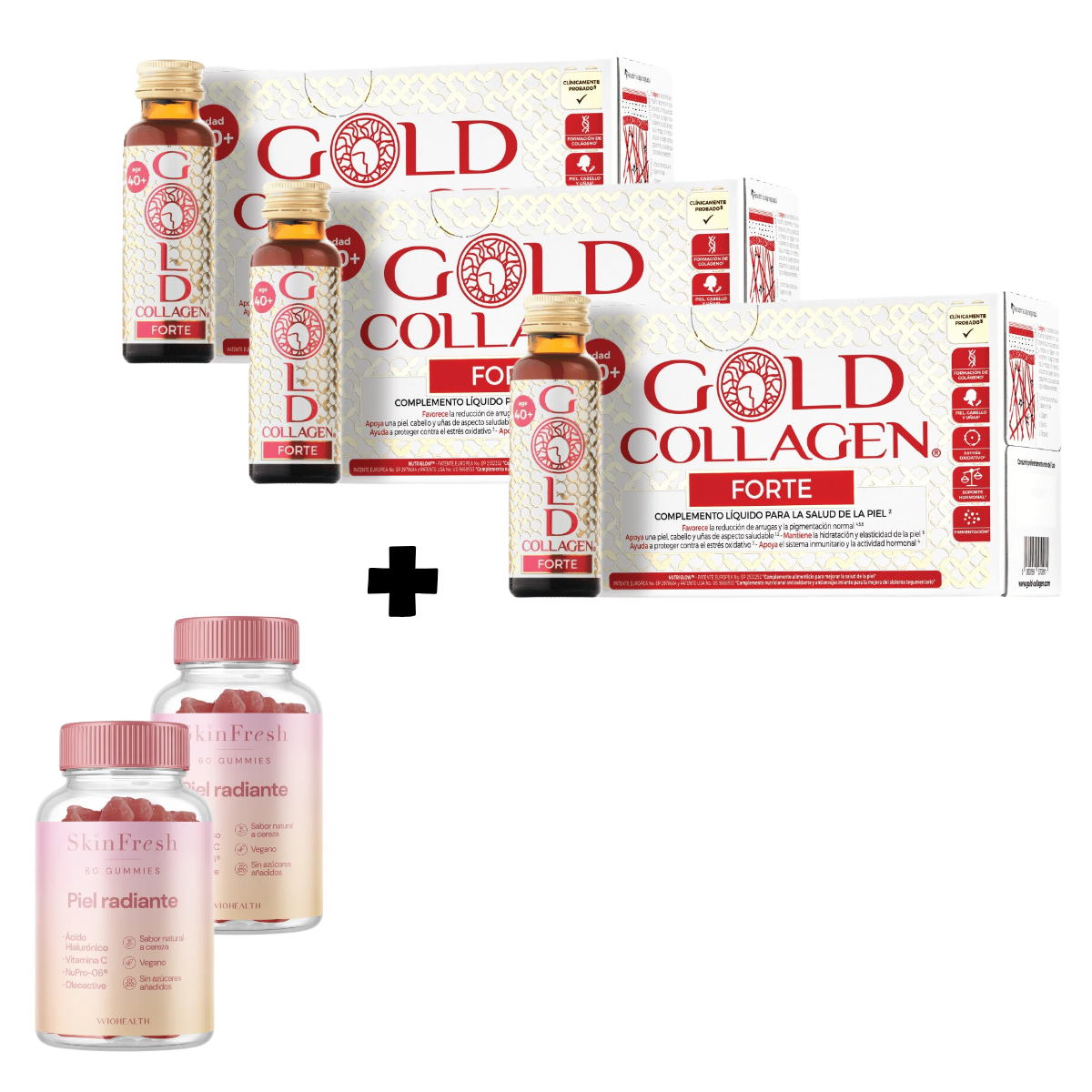 Pack 3 Gold Collagen Forte + 2 Gummies Piel Radiante GRATIS –  Logiservice Farma