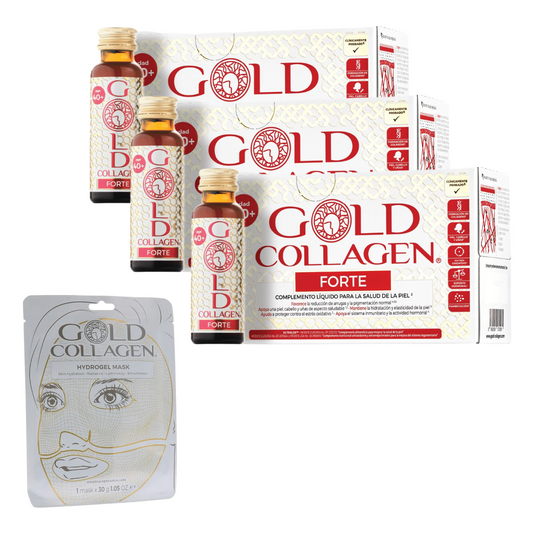 Gold Collagen Forte Pack x 3 + 1 Mascarilla GRATIS–Logiservice Farma