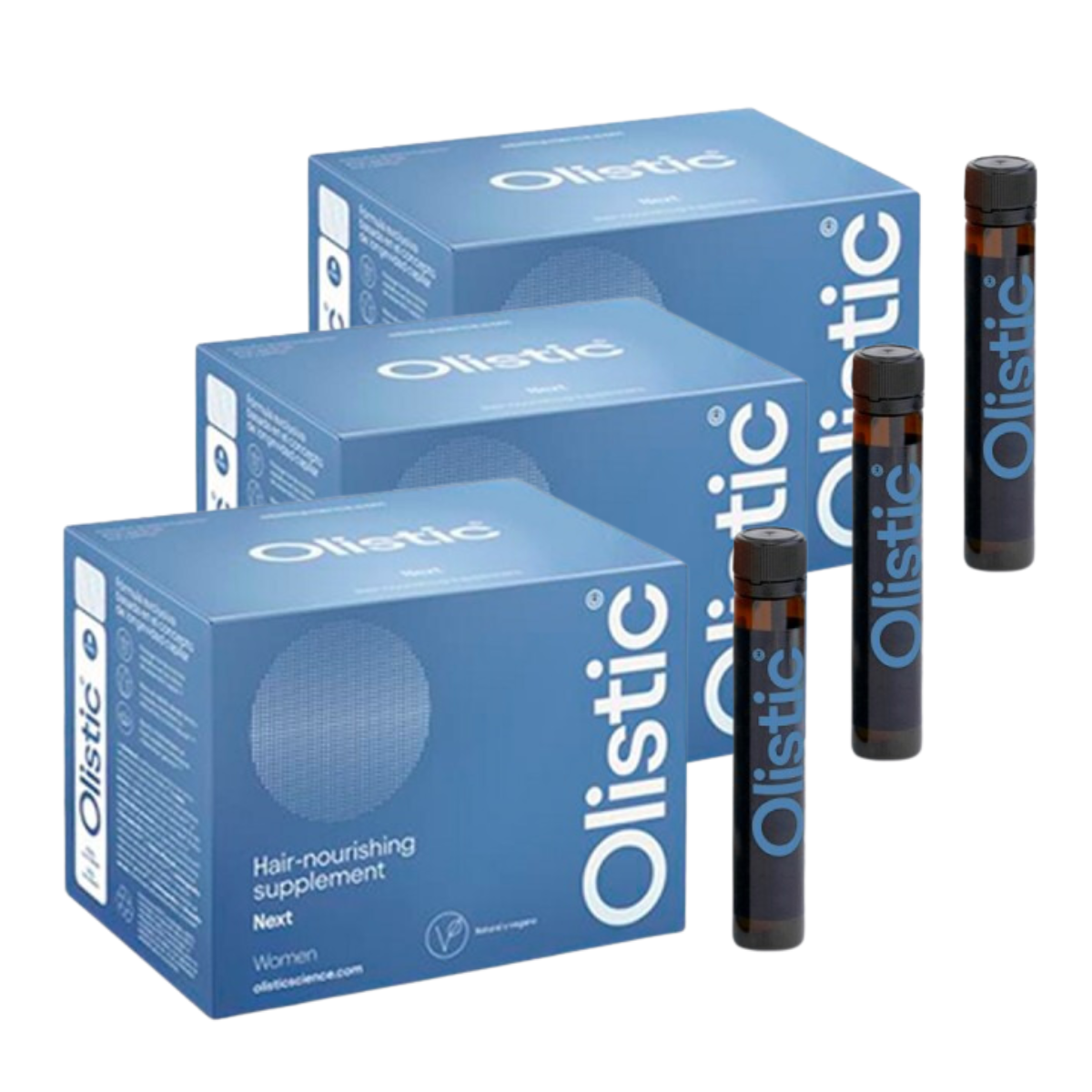 Pack 3 Olistic Next + 3 viales y Bolsa de REGALO –Logiservice Farma