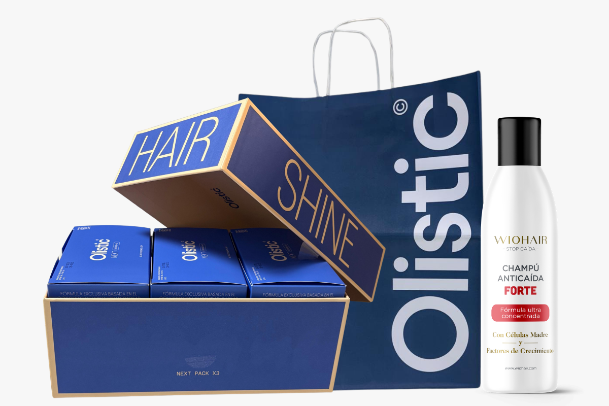 Pack 3 Olistic Next + Bolsa y Champú Wiohair GRATIS - Logiservice Farma