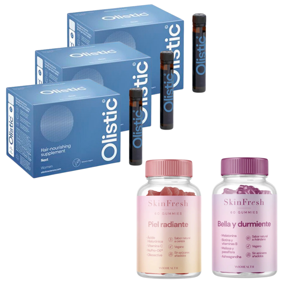 - Pack 3 Olistic Next + Gummies Piel Radiante y Bella Durmiente GRATIS  –Logiservice Farma