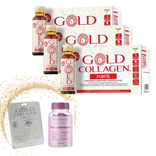 *Gold Gold Collagen Forte Pack* x 3 +  Mascarilla + Bella Durmiente GRATIS–Logiservice Farma
