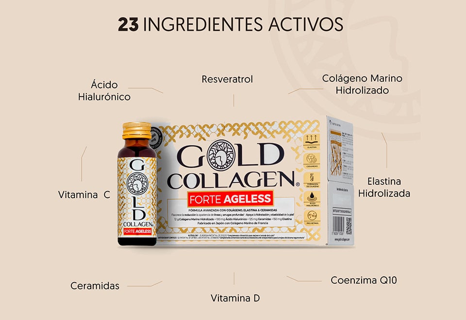 Pack Gold Collagen Forte AGELESS 10 u x 3 – Logiservice Farma