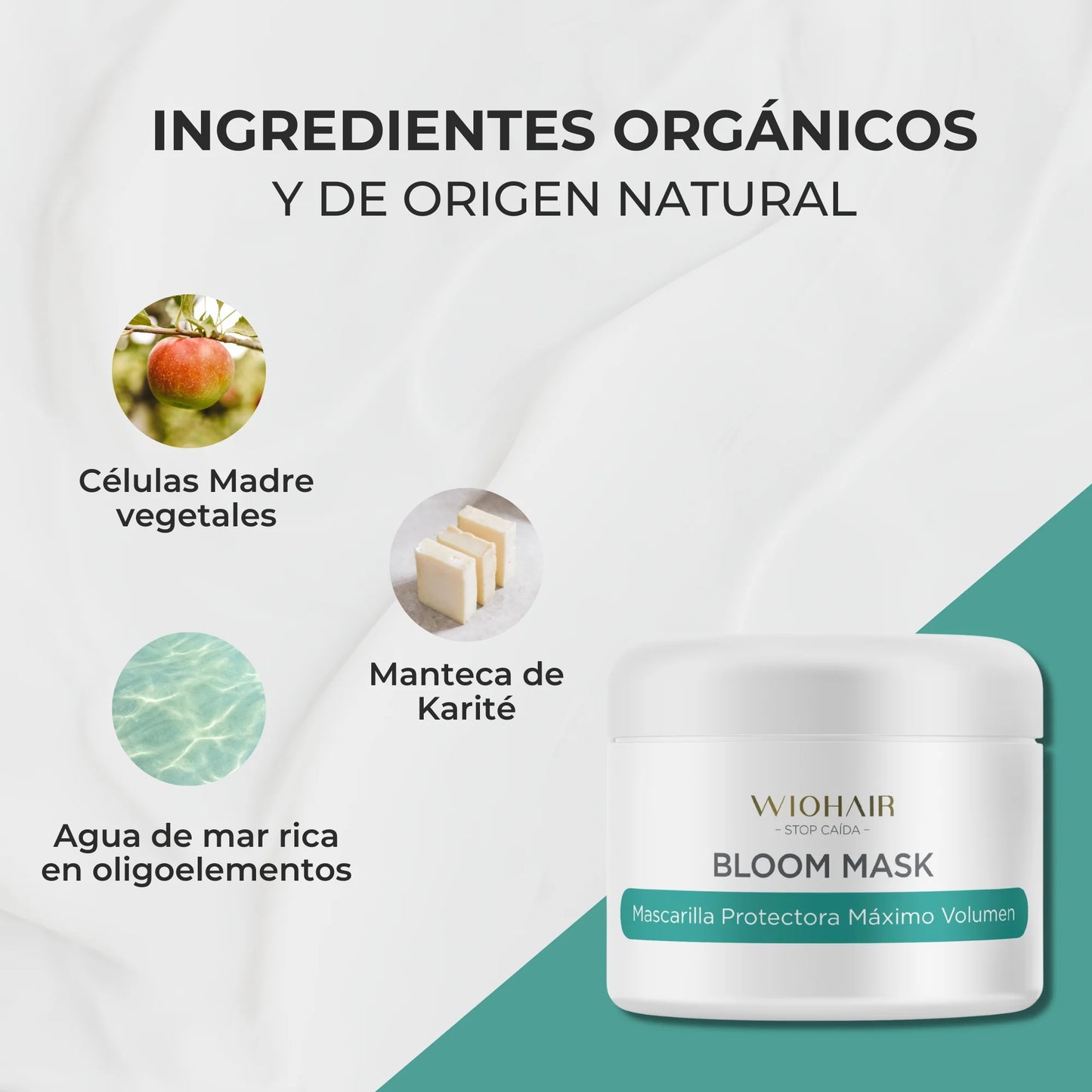 WIOHAIR MASCARILLA BLOOM  MÁXIMO VOLUMEN 250 ml