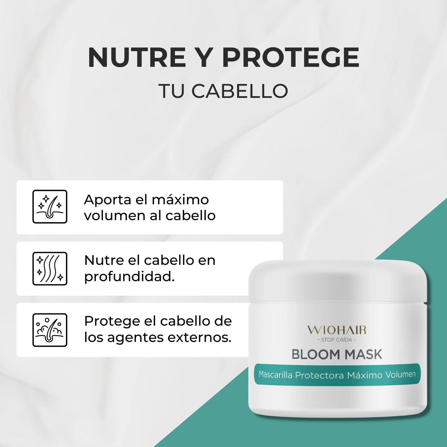 WIOHAIR MASCARILLA BLOOM  MÁXIMO VOLUMEN 250 ml