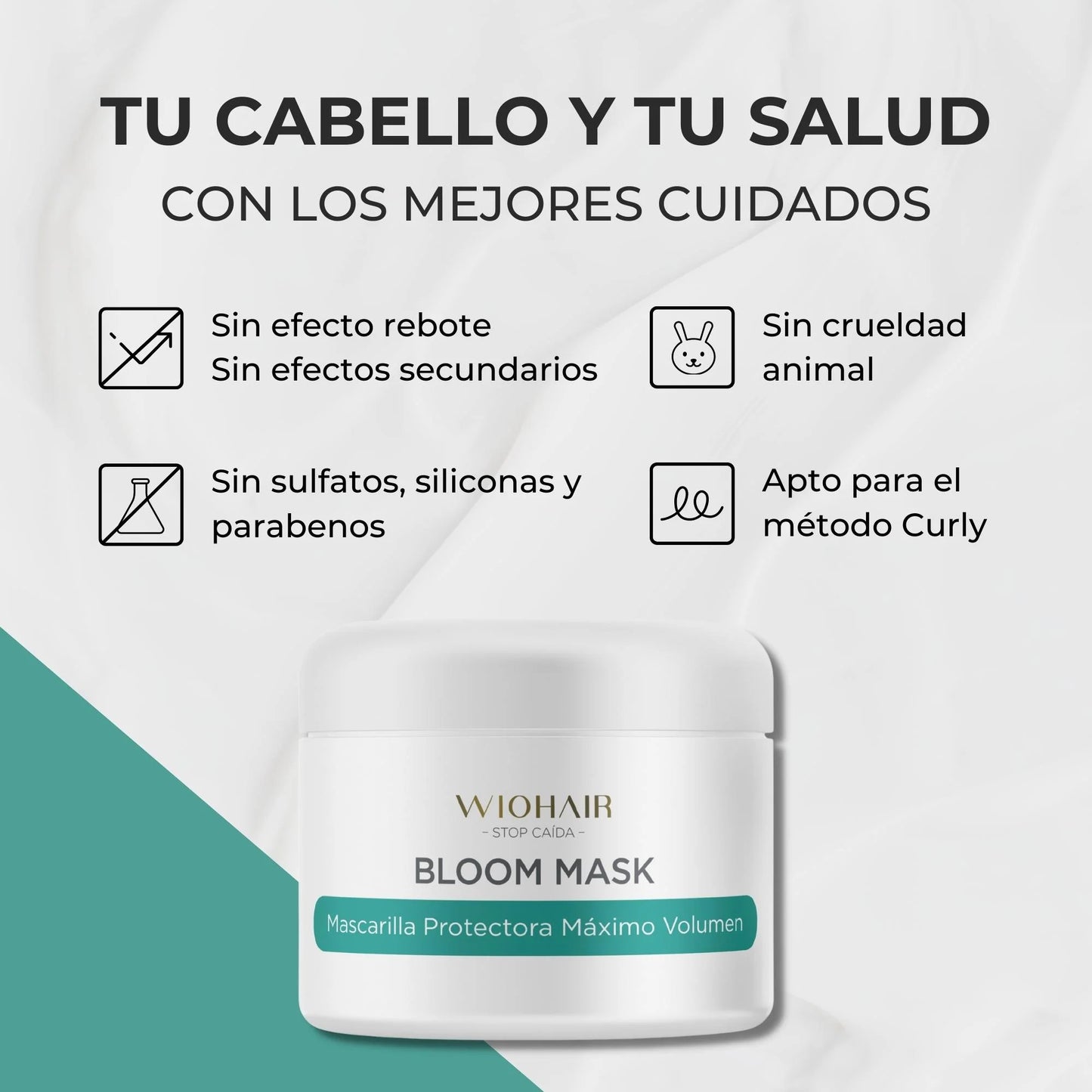 WIOHAIR MASCARILLA BLOOM  MÁXIMO VOLUMEN 250 ml