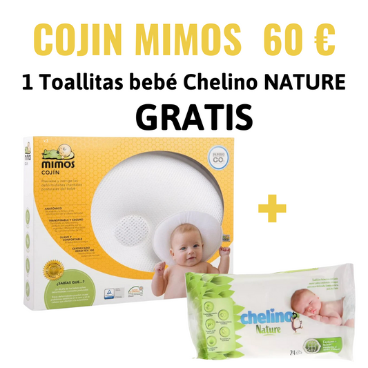 COJIN MIMOS CUNA TALLA M - PREVENCION DE LA PLAGIOCEFALIA EN BEBES + TOALLITAS GRATIS