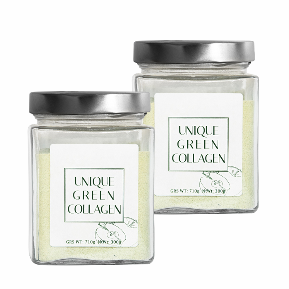 UNIQUE GREEN collagen. Pack de 2 envases. Complemento alimenticio con COLAGENO y ANTIOXIDANTES. DETOXIFICACION, ANTI-INFLAMATORIO y ADELAGAZANTE