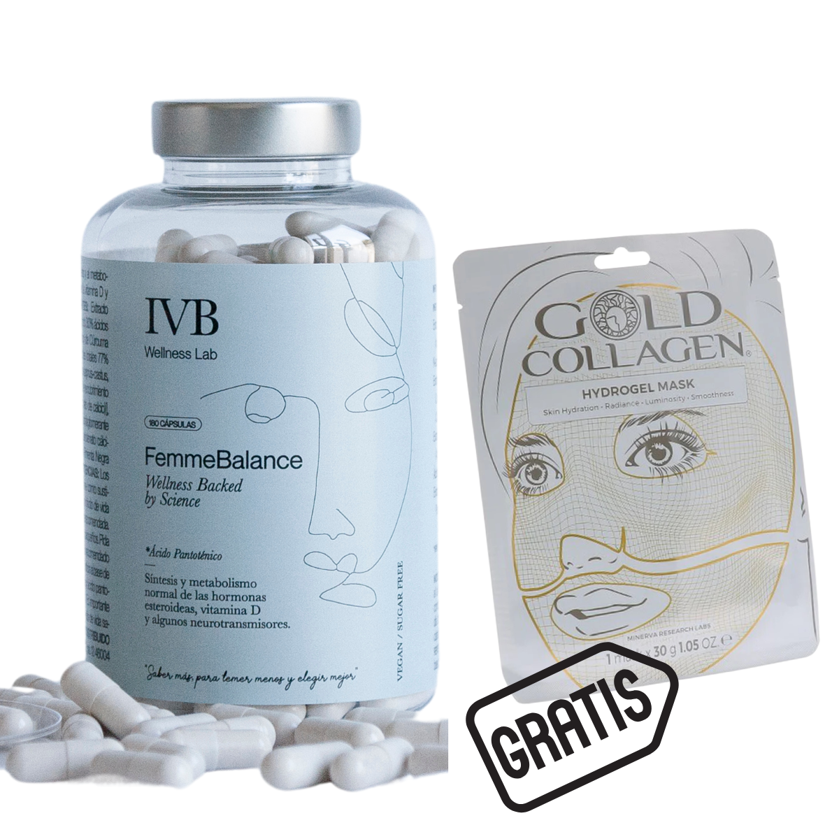 IVB FemmeBalance 180 caps +GRATIS mascarilla GOLD COLLAGEN