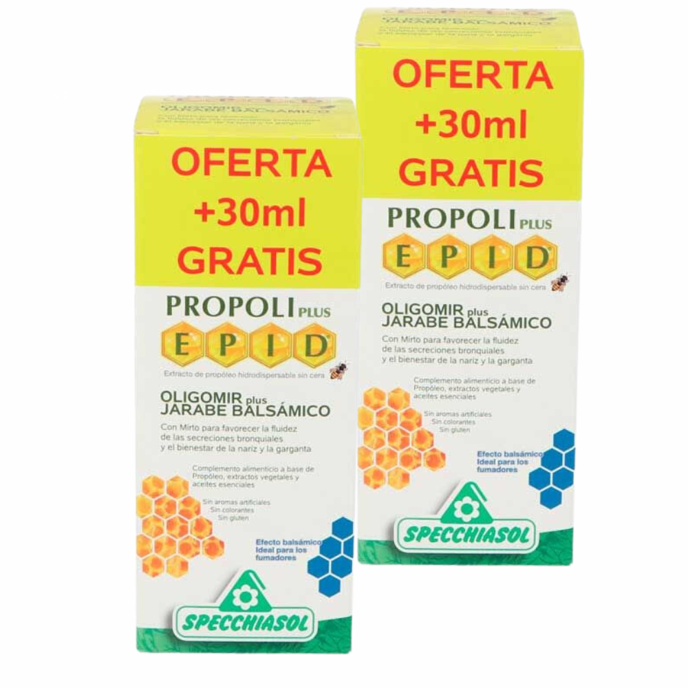 SPECCHIASOL PROPOLI  EPID  OLIGOMIR PLUS JARABE BALSAMICO, 170 ml + 30 ml GRATIS PACK 2