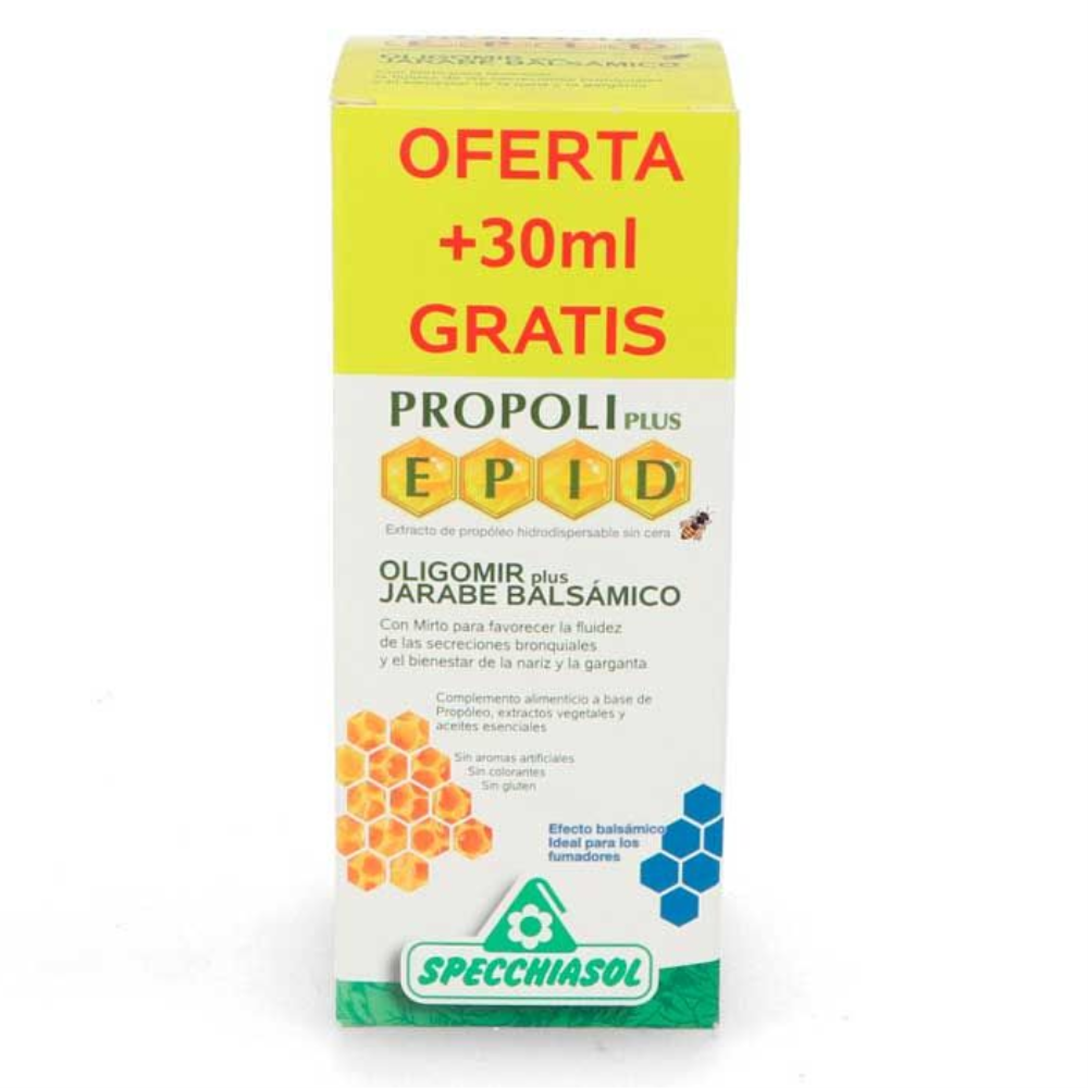 SPECCHIASOL PROPOLI  EPID  OLIGOMIR PLUS JARABE BALSAMICO, 170 ml + 30 ml GRATIS