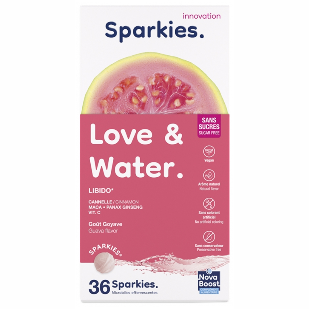 NOVABOOST SPARKIES LOVE & WATER, 36 microperlas efervescentes