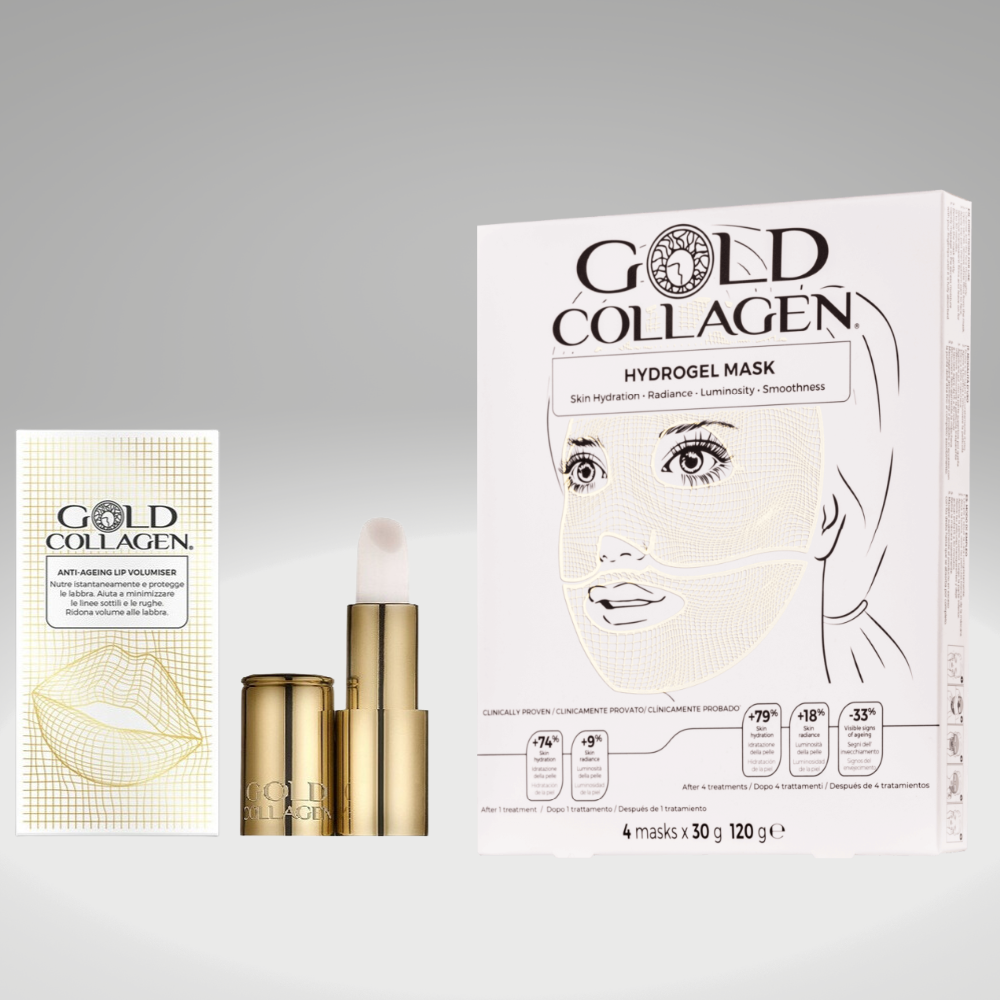 Pack 3 Gold Collagen Forte +Lip Labial + Mascarilla GRATIS– Logiservice Farma