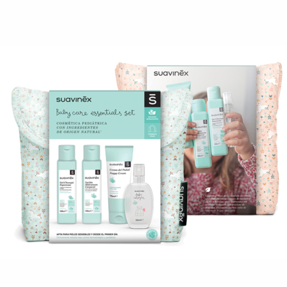 SUAVINEX NECESER DE TELA BABY CARE ESSENTIALS SET. Color AZUL