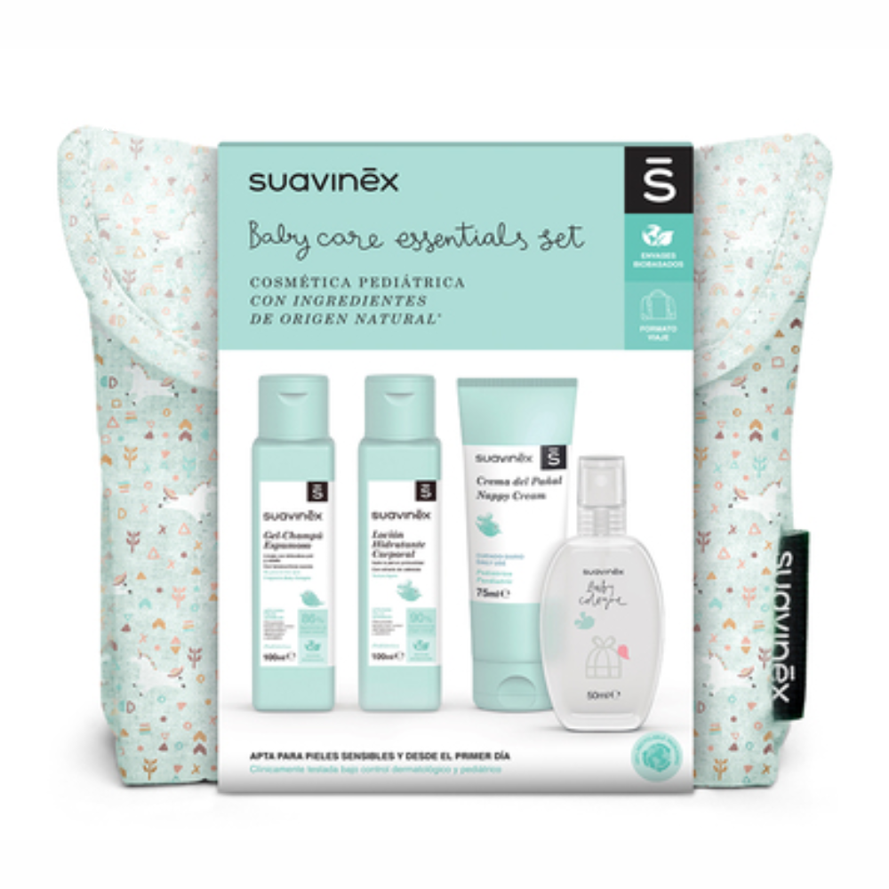 SUAVINEX NECESER DE TELA BABY CARE ESSENTIALS SET. Color AZUL