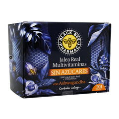 Black Bee Jalea Real Ashwagandha 20 Amp. Mantiene la energía diaria y el bienestar físico y mental.