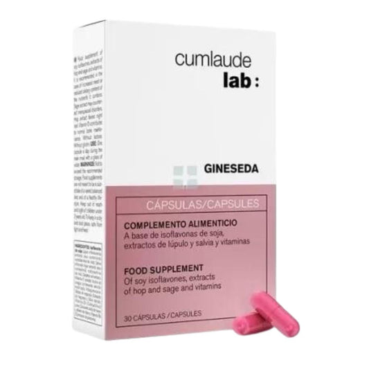 CUMLAUDE Gineseda soja, 30 Cápsulas. Reduce y alivia las manifestaciones causadas por la menopausia.