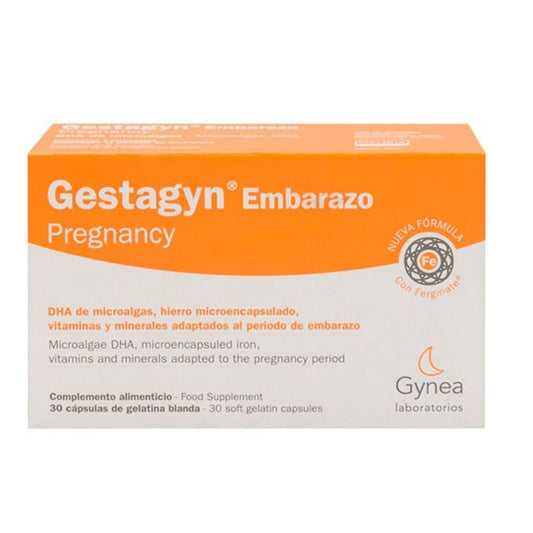 GESTAGYN embarazo 30 caps. Ayuda a obtener todos los nutrientes necesarios en el embarazo.