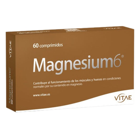 VITAE MAGNESIUM 6 60 Comprimidos. Complemento alimenticio a base de MAGNESIO para el CUIDADO y BIENESTAR MUSCULO-ESQUELETICO y ARTICULAR.