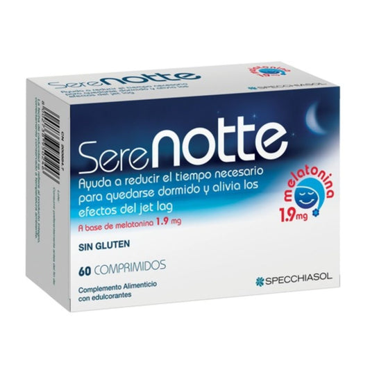 SPECCHIASOL SERENOTTE MELATONINA 60 Comprimidos. Ayuda a combatir el INSOMNIO y a conseguir un buen REPOSO NOCTURNO.