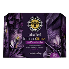 Black Bee Jalea Real Inmuno Stress 20 Viales. Refuerza las defensas e incrementa la energía.