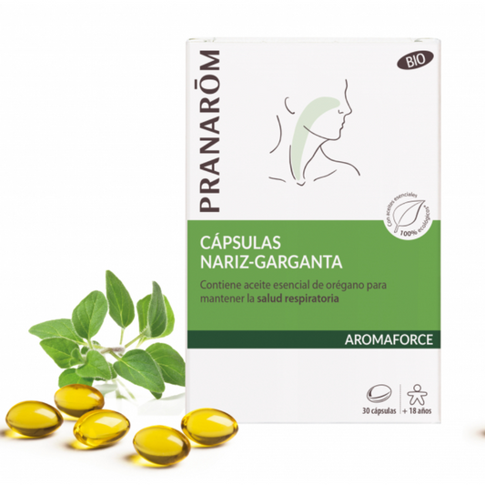 PRANAROM AROMAFORCE CAPSULAS NARIZ GARGANTA BIO 30 CAPSULAS